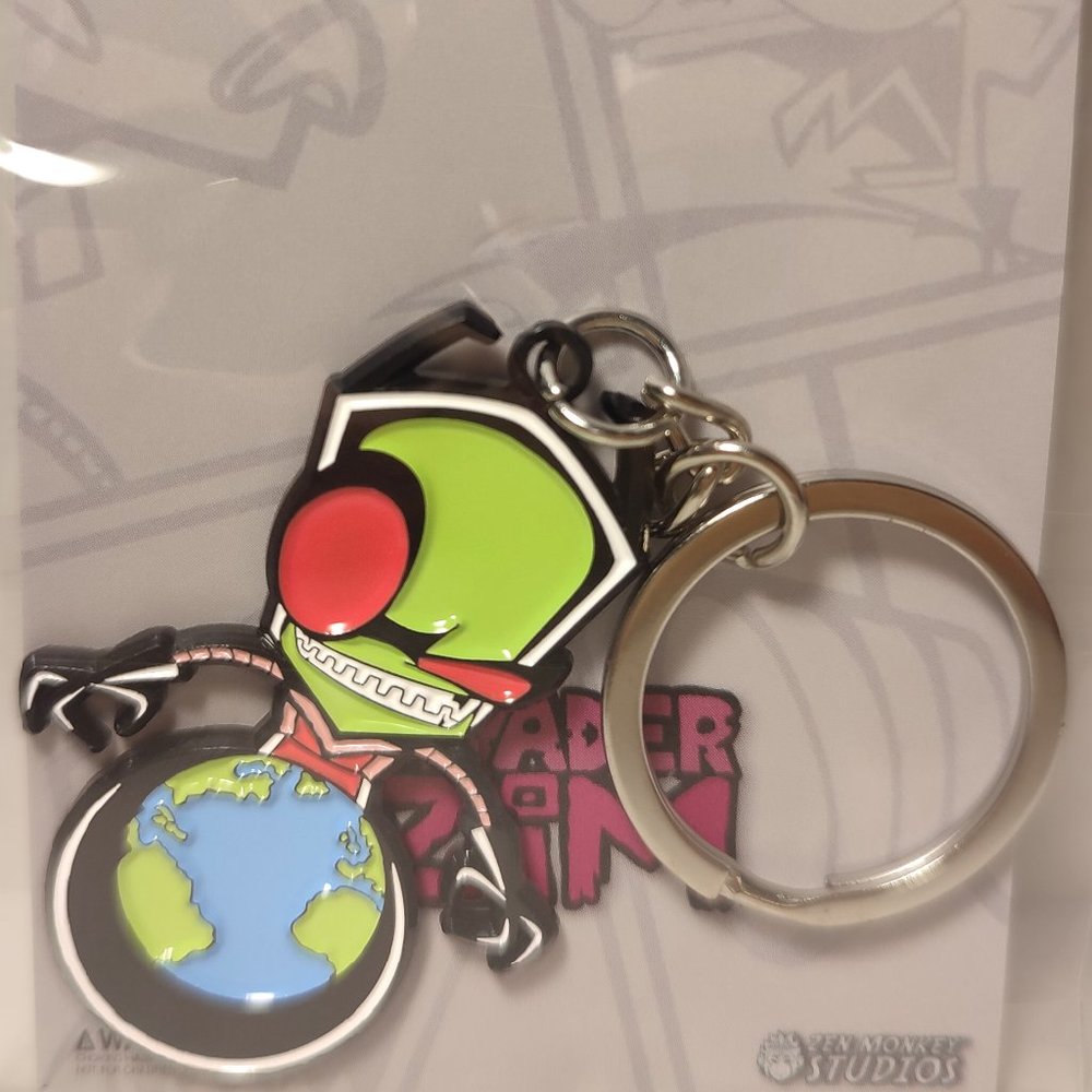 Invader Zim World Domination Metal Keychain